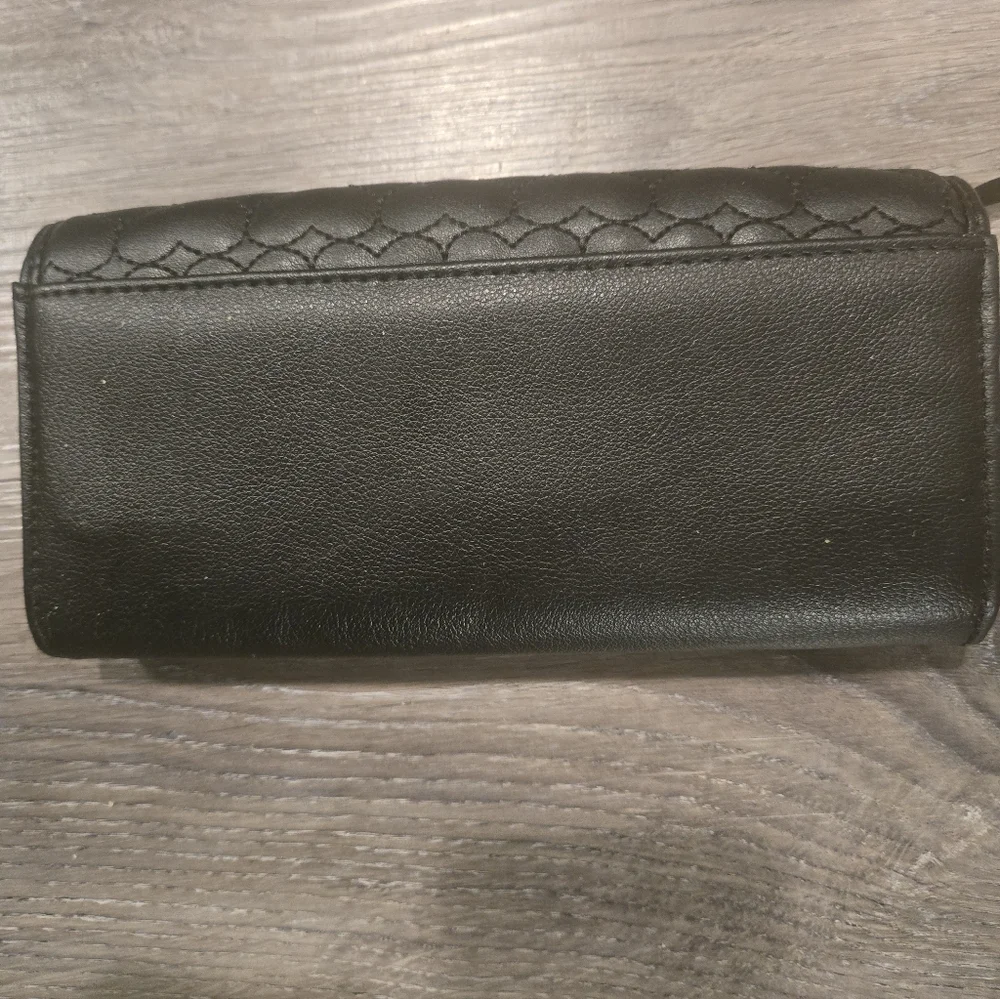 Juicy Couture Black Quilted Heart Wallet with Gold Double Heart Accent New